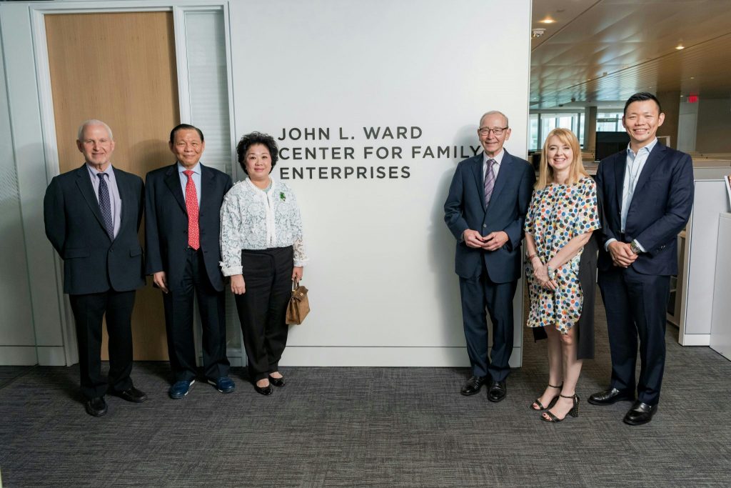 Mr and Mrs Sukanto Tanoto and Tanoto Foundation Trustee Anderson Tanoto share a special moment with representatives of Kellogg and the Center on the day of its renaming.